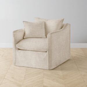 The Dune Swivel Chair - Performance Woven Chenille Desert