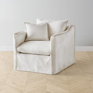 The Dune Swivel Chair - Performance Textured Linen Flax