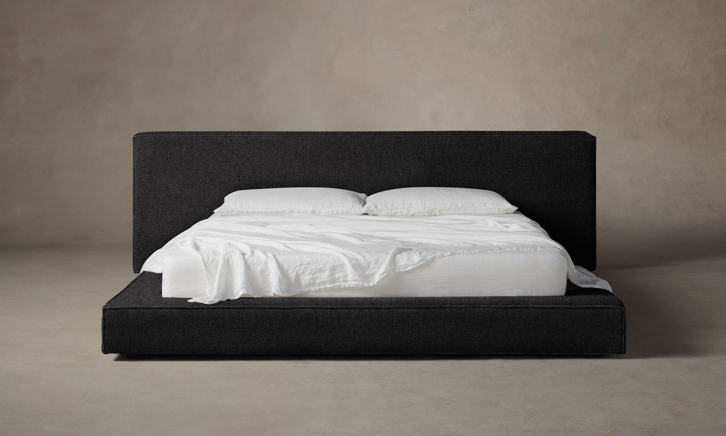 The Eldridge Bed - Italian Brushed Wool Pepper