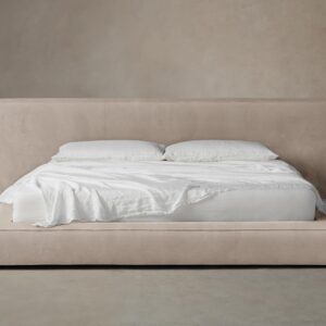 The Eldridge Bed - Nubuck Leather Fawn