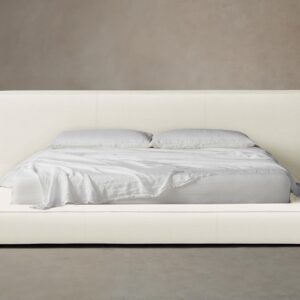 The Eldridge Bed - Pebbled Leather Swan