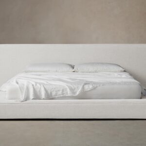 The Eldridge Bed - Performance Linen Weave Pure White