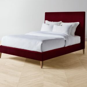 The Essex Bed - Mohair Crimson