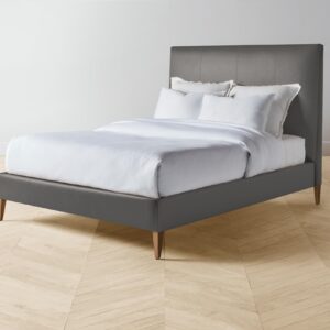The Essex Bed - Pebbled Leather Ash