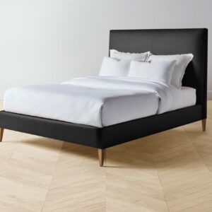 The Essex Bed - Pebbled Leather Ink