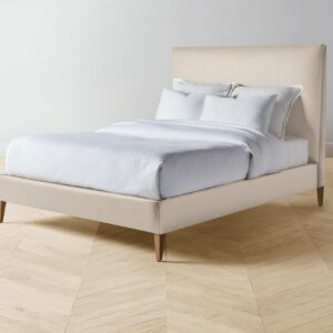 The Essex Bed - Pebbled Leather Stone