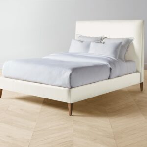 The Essex Bed - Pebbled Leather Swan