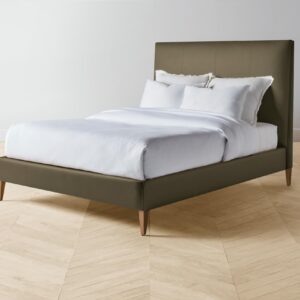 The Essex Bed - Pebbled Leather Truffle