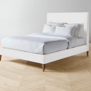 The Essex Bed - Performance Linen Weave Pure White