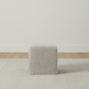 The Franklin Ottoman - Heritage Belgian Linen Agate