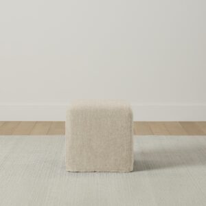 The Franklin Ottoman - Heritage Belgian Linen Alder