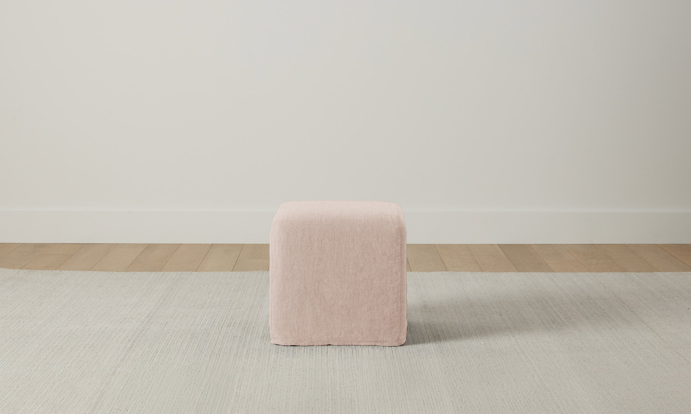 The Franklin Ottoman - Heritage Belgian Linen Petal