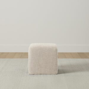 The Franklin Ottoman - Performance Woven Chenille Desert