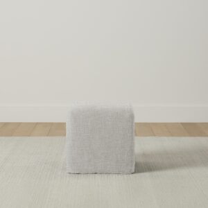 The Franklin Ottoman - Performance Woven Chenille Steel