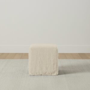 The Franklin Ottoman - Performance Linen Weave Prairie