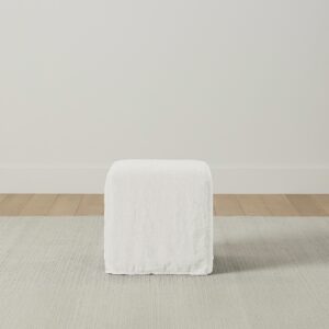The Franklin Ottoman - Performance Linen Weave Flour