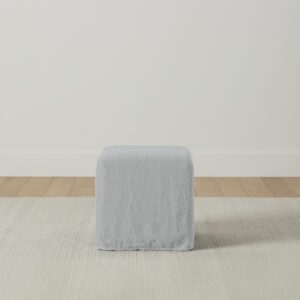 The Franklin Ottoman - Performance Linen Weave Cloud
