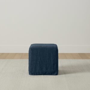 The Franklin Ottoman - Performance Linen Weave Bay