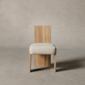 The Garrett Dining Chair - Heritage Belgian Linen Alder