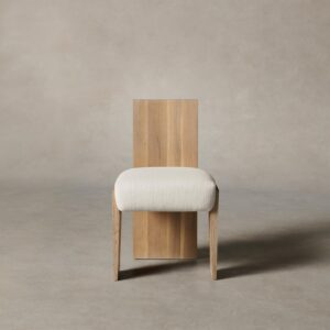 The Garrett Dining Chair - Heritage Belgian Linen Egret