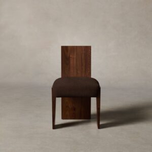 The Garrett Dining Chair - Italian Brushed Wool Cocoa