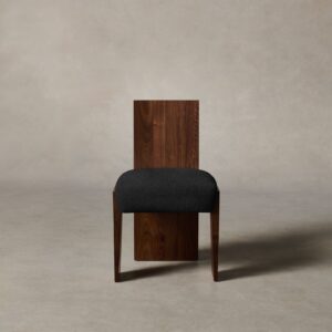The Garrett Dining Chair - Italian Brushed Wool Pepper