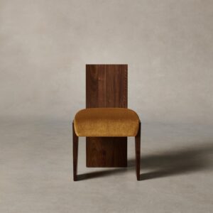 The Garrett Dining Chair - Mohair Amber