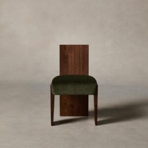 The Garrett Dining Chair - Mohair Moss