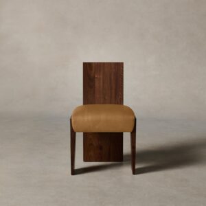 The Garrett Dining Chair - Nubuck Leather Saddle