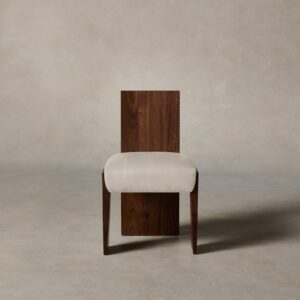 The Garrett Dining Chair - Nubuck Leather Sail