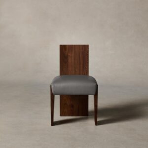 The Garrett Dining Chair - Pebbled Leather Ash