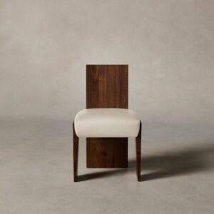 The Garrett Dining Chair - Pebbled Leather Swan