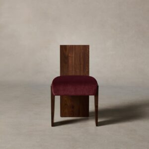 The Garrett Dining Chair - Performance Velvet Merlot