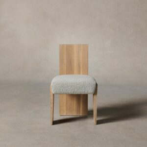 The Garrett Dining Chair - Woolen Bouclé Cliff