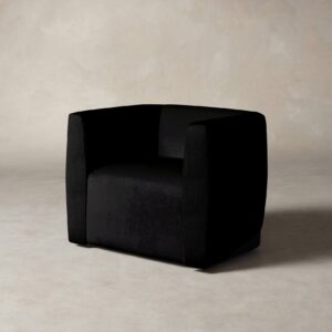 The Henri Swivel Chair - Deep Pile Mohair Noir