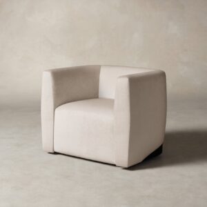The Henri Swivel Chair - Deep Pile Mohair Limestone