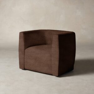 The Henri Swivel Chair - Italian Brushed Wool Cocoa