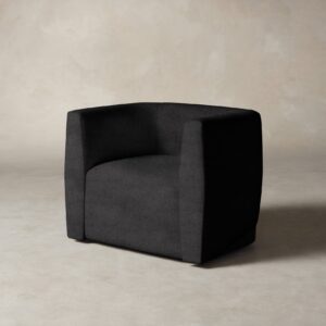The Henri Swivel Chair - Italian Brushed Wool Pepper