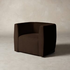 The Henri Swivel Chair - Mohair Chocolate