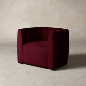 The Henri Swivel Chair - Mohair Crimson