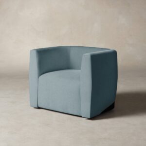 The Henri Swivel Chair - Mohair Slate Blue