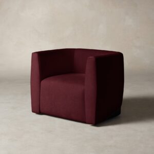 The Henri Swivel Chair - Performance Velvet Merlot