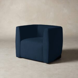 The Henri Swivel Chair - Performance Velvet Sapphire