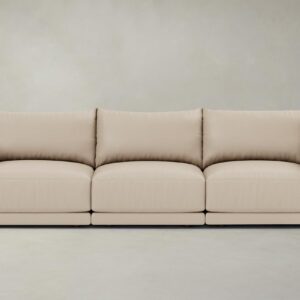 The Jones Modular Sectional - Pebbled Leather Stone