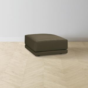 The Jones Ottoman - Pebbled Leather Truffle