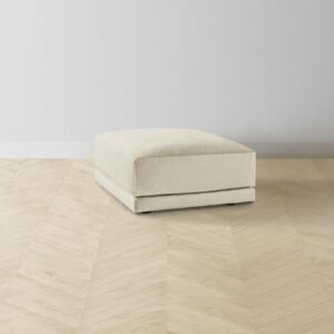The Jones Ottoman - Performance Linen Weave Prairie