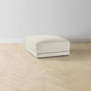 The Jones Ottoman - Performance Linen Weave Flour
