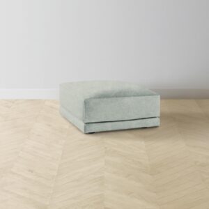 The Jones Ottoman - Performance Mélange Weave Seaglass