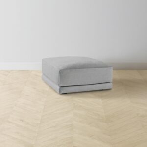 The Jones Ottoman - Performance Linen Weave Cloud