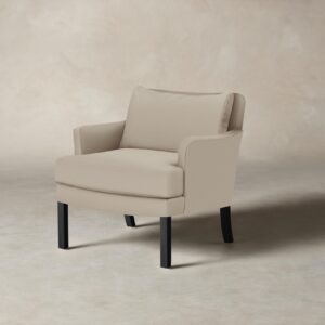 The Kaye Chair - Pebbled Leather Stone